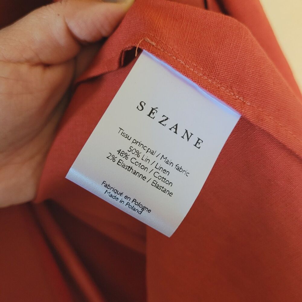 Sezane Rust Red Wrap-Style Midi Dress - Picture 5 of 9